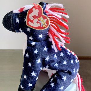 4290 Lefty 2000 Political Democrat Party Donkey Red White Blue Beanie Baby MWMT